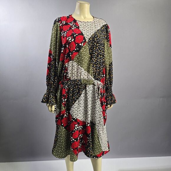 Libby Edelman Xl Floral Patchwork Dress R9 - Picture 1 of 5